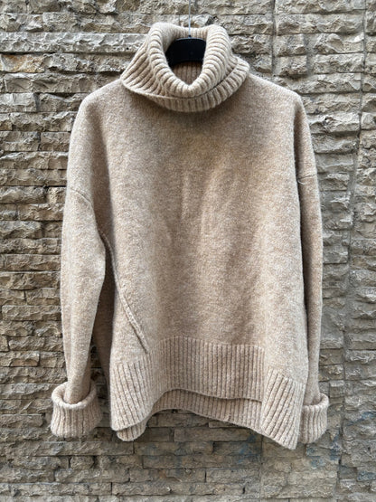&OTHER STORIES, Jersey beige cuello vuelto lana