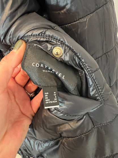 CORTEFIEL. Abrigo negro reversible T.m