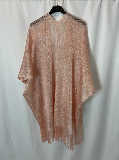 OTRAS. Kimono rosa flecos TU(S/M)