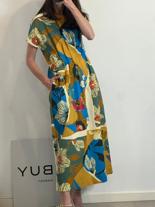 ZARA. Vestido midi estampado