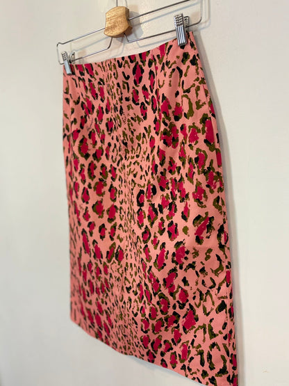 CAROLINA HERRERA . Falda midi estampado con cinturón