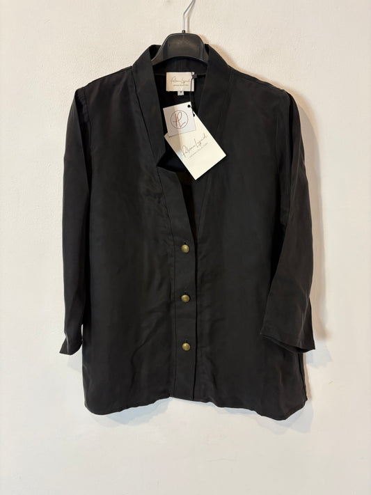 PALOMA LAYUD. Blusa negra cupró fluida