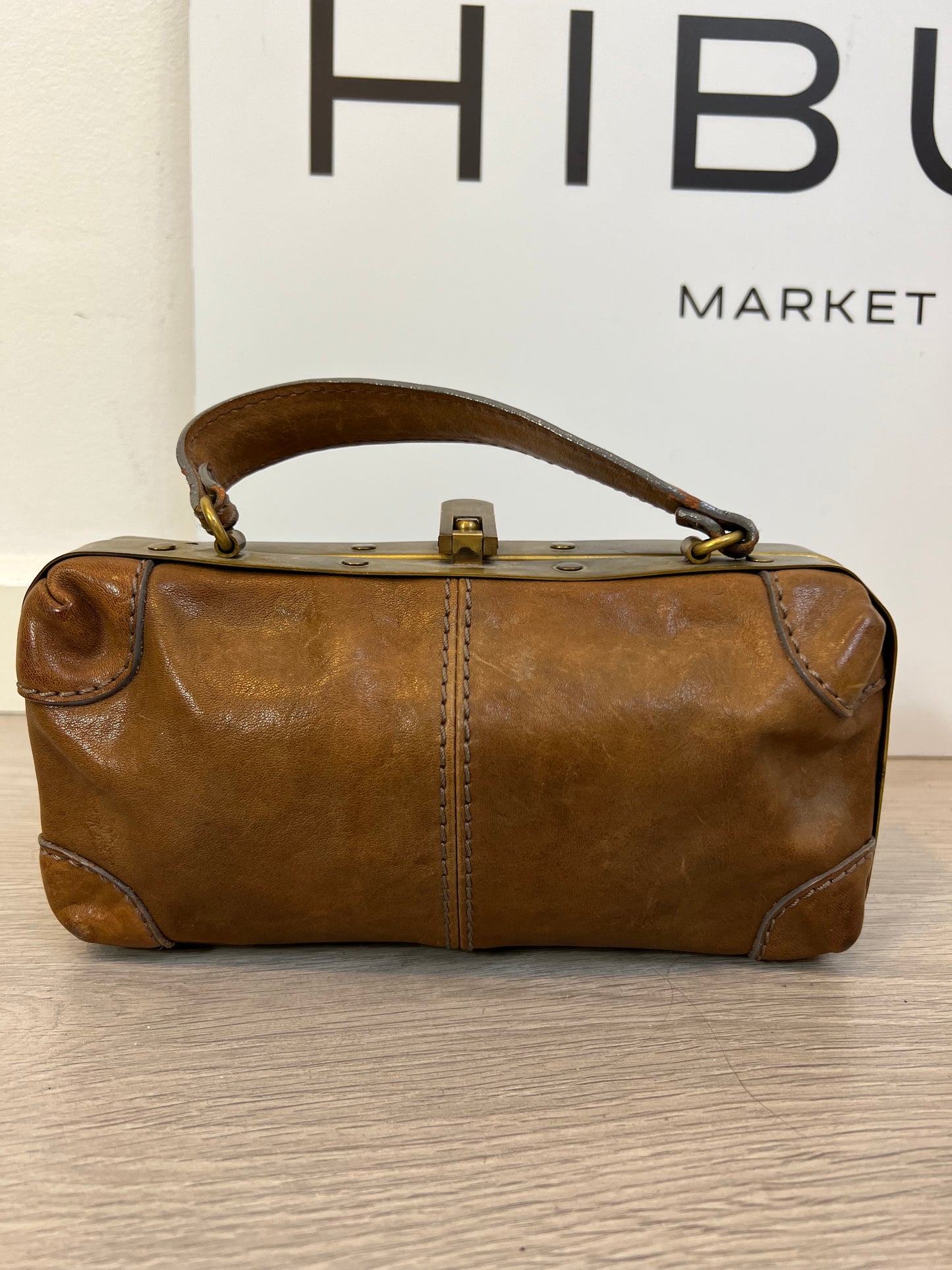 MALABABA. Bolso mini vintage piel marrón (Tara)