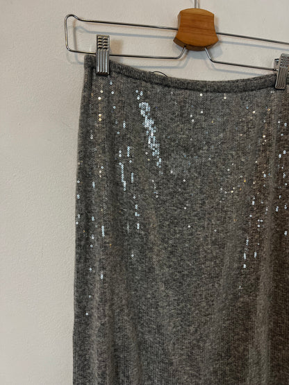ZARA. conjunto gris lentejuelas con lana