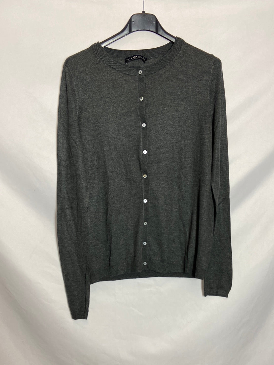 ZARA. Cárdigan punto gris. T.s