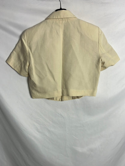 ZARA. Chaqueta crop beige. T S
