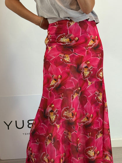 PEPPERMAYO. Falda larga estampado flores. T XS/S