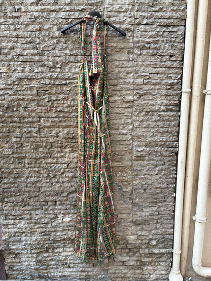 Vestido largo atado al cuello colores