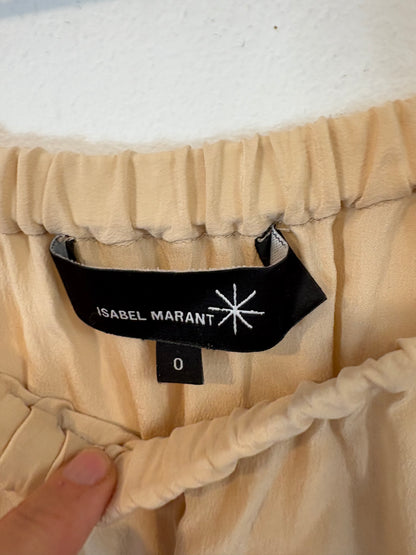 ISABEL MARANT. Falda beige seda. T 0 (XS/S)