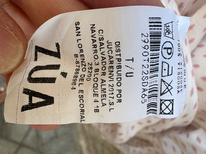 OTRAS. Blusa fluida detalles en rosa. T S/M