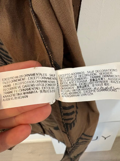 ZARA. Conjunto marrón bordado