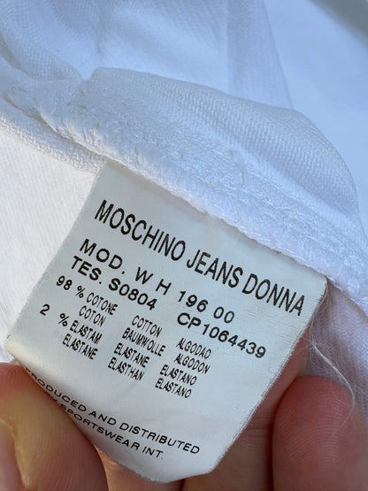 MOSCHINO. Chaqueta blanca denim cortita