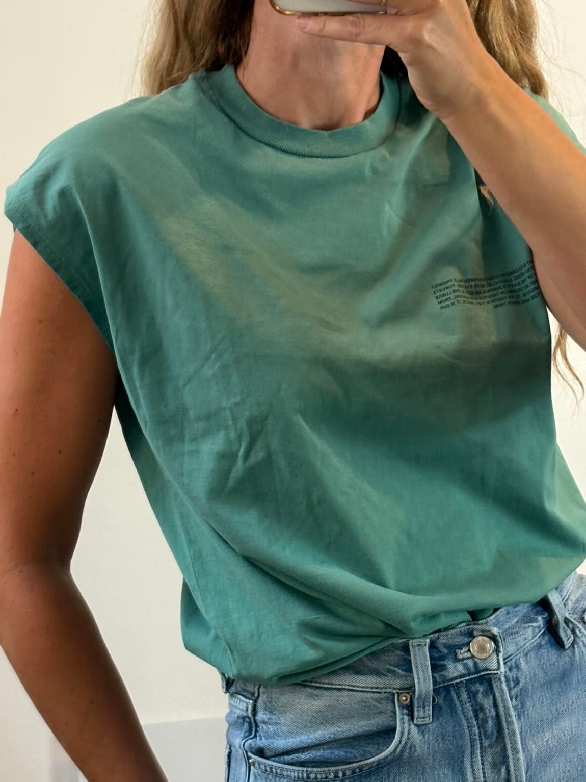PANGAIA. Camiseta verde sin mangas