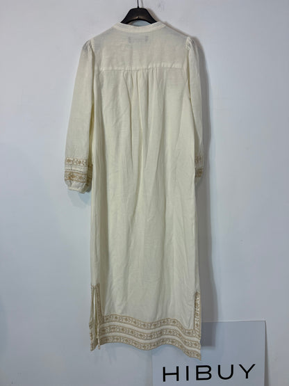 LLOYD'S. Vestido beige bordado T.38