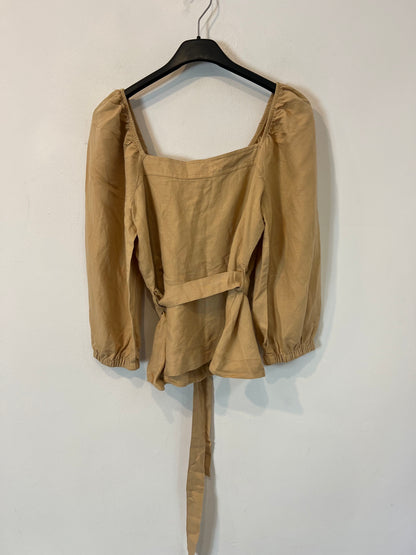 OYSHO. Top beige lino T.s