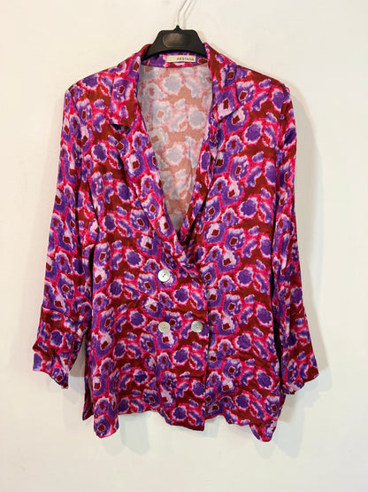 PESTANA. Chaqueta fluida estampada botones nácar. T M