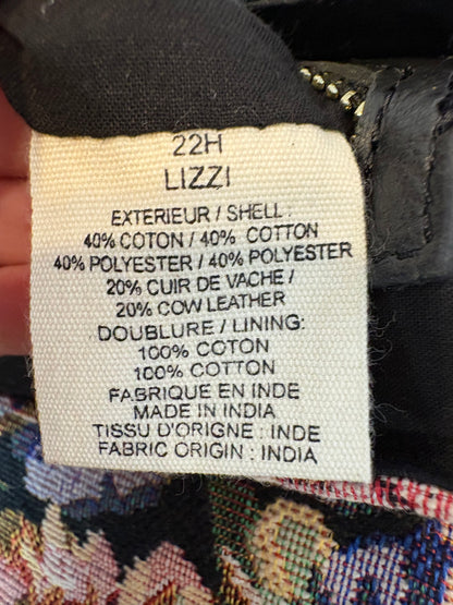 PETITE MENDIGOTE. Bolso estampado con piel asa larga