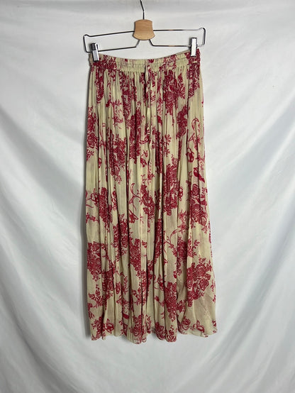FORTE FORTE. Red printed midi skirt. Size 1
