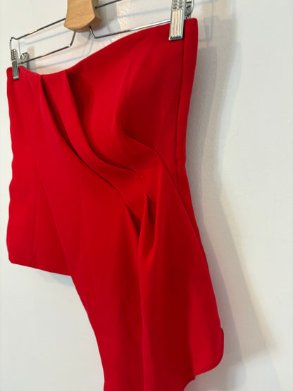 ZARA. top rojo palabra de honor T.s
