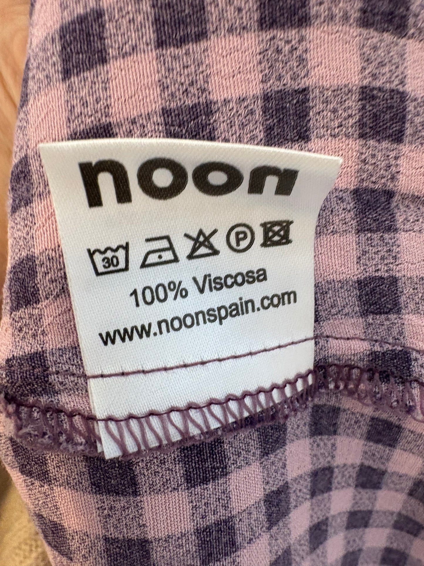 NOON. Blusa cuadros tonos malva