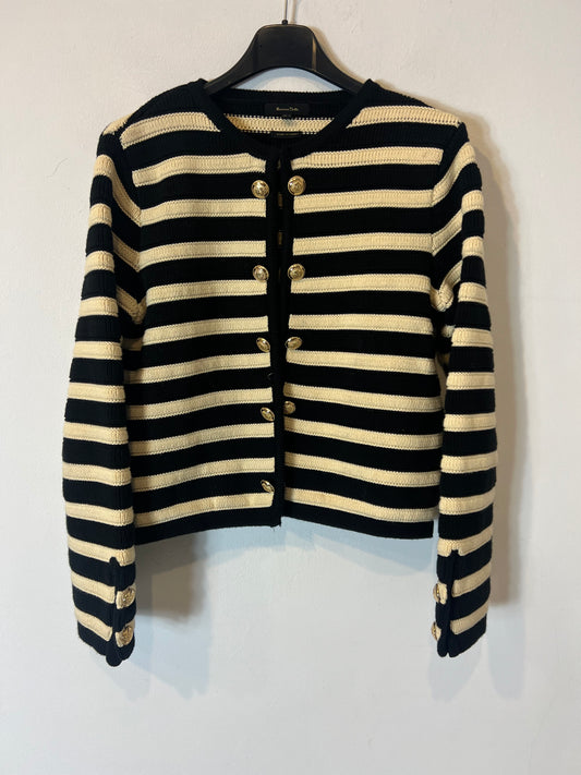 MASSIMO DUTTI. Cárdigan rayas botones dorados. T XS