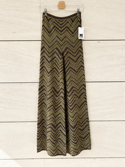 MISSONI. Pantalón punto zig zag hilos metalizados
