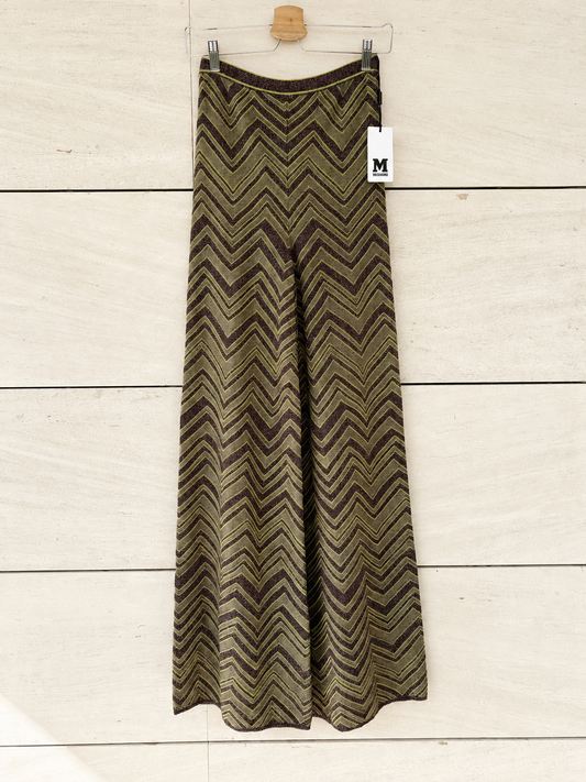 MISSONI. Pantalón punto zig zag hilos metalizados