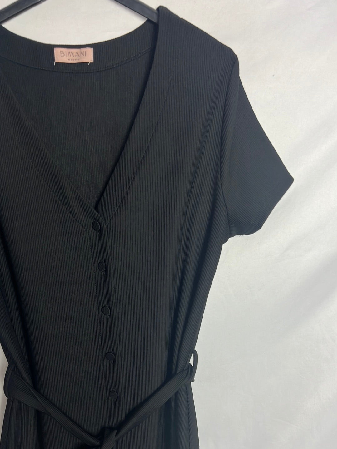BIMANI. Long black button-down dress. TL