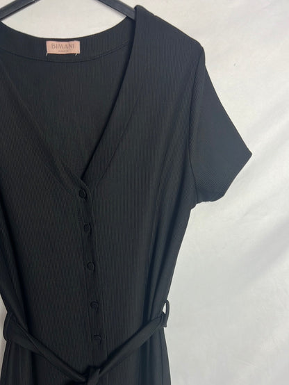 BIMANI. Long black button-down dress. TL
