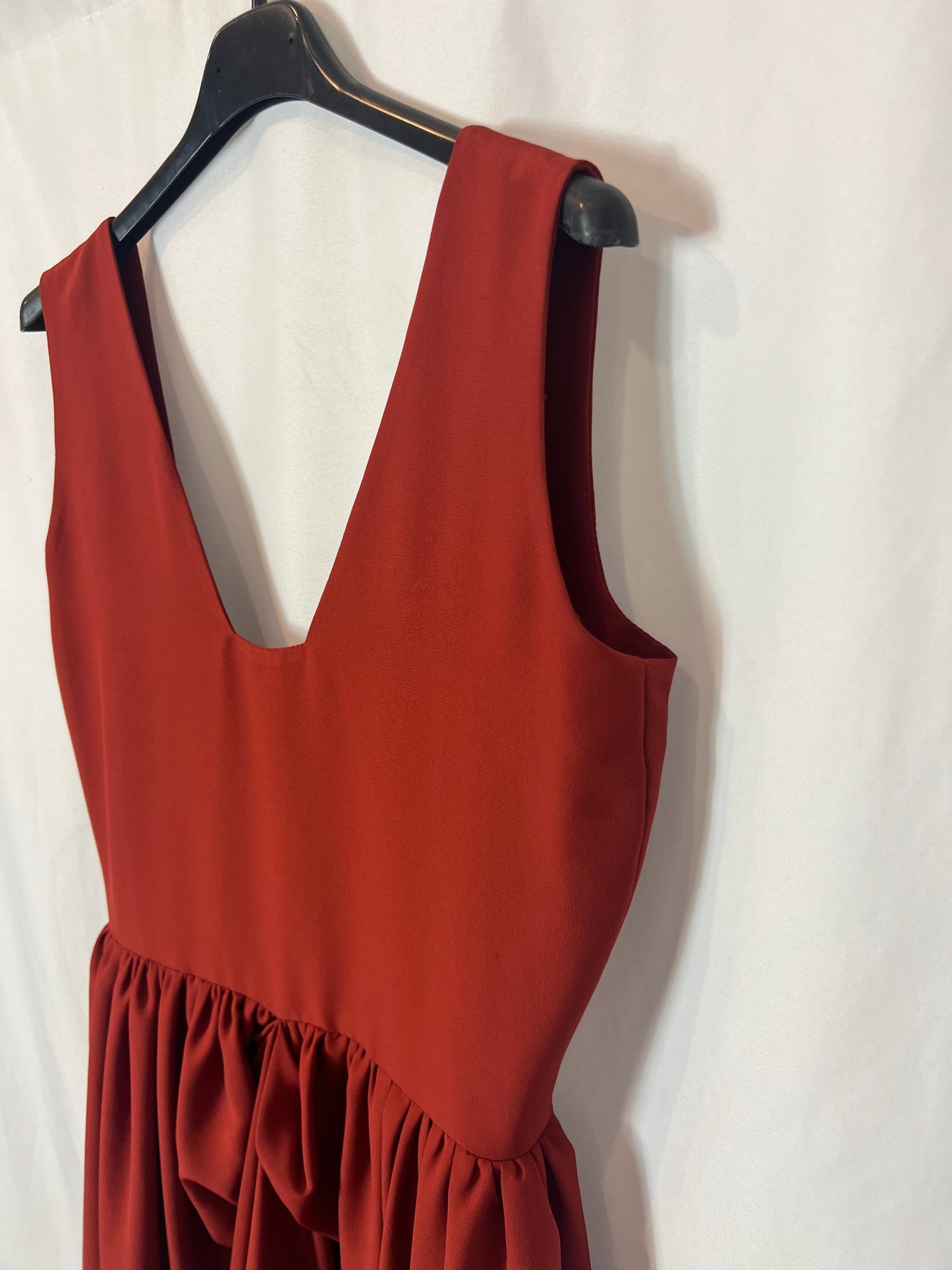 ELISSA BRACCI. Vestido corto teja. T S