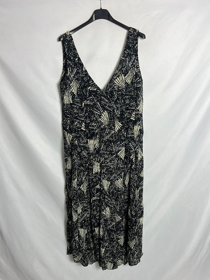 BIMBA Y LOLA. Oversized black printed dress. Size XS