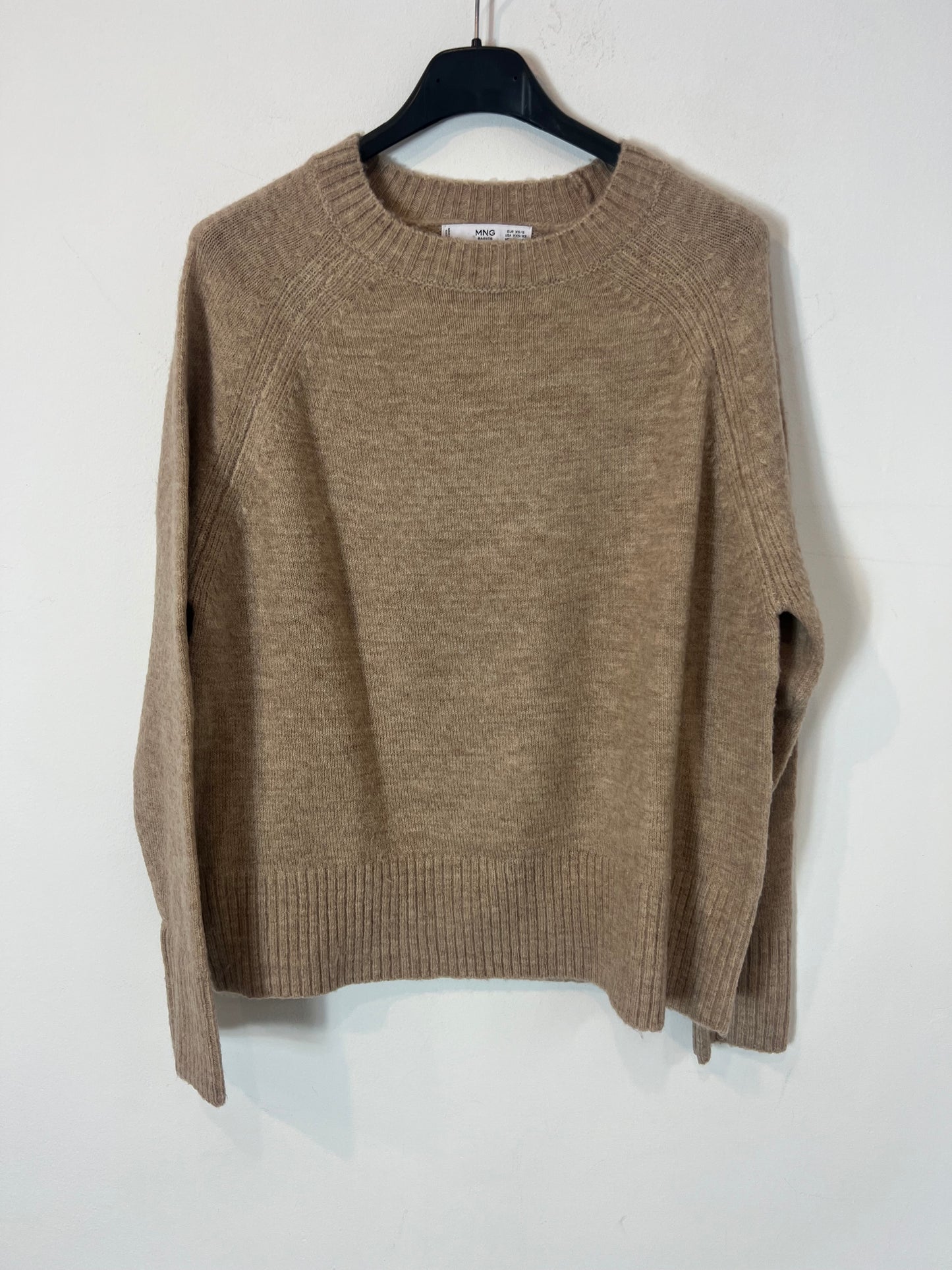 MANGO. Jersey beige ancho  T.xs/s