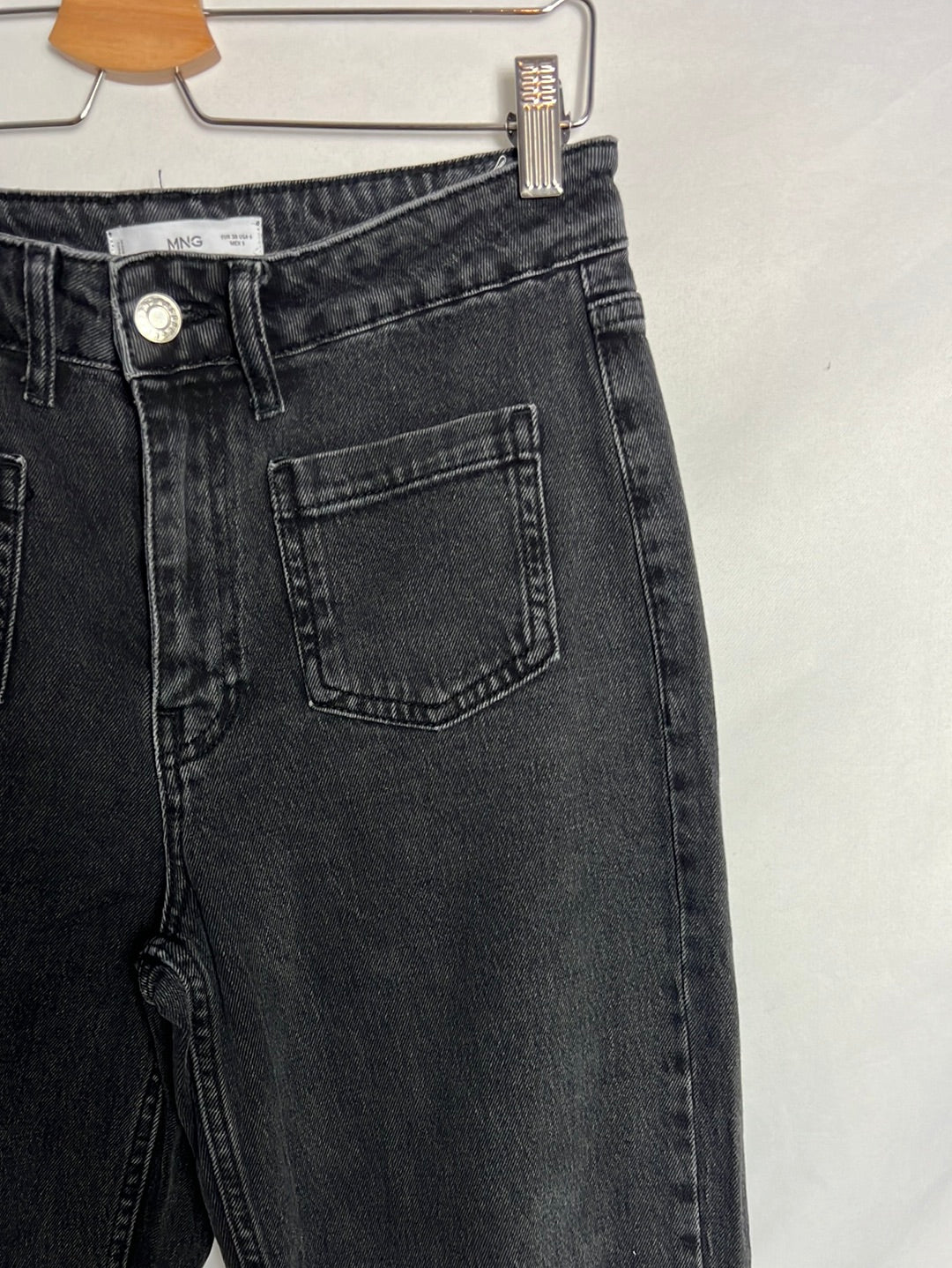 MANGO.Denim pata ancha bolsillos. T 38