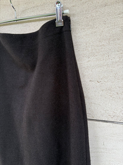 MASSIMO DUTTI. Falda midi gris con lana