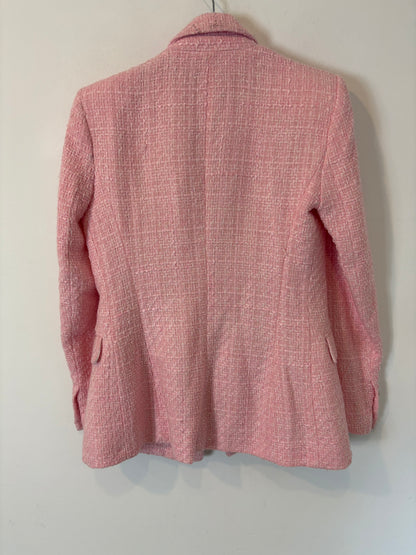 ZARA. Blazer tweed rosa. T XS