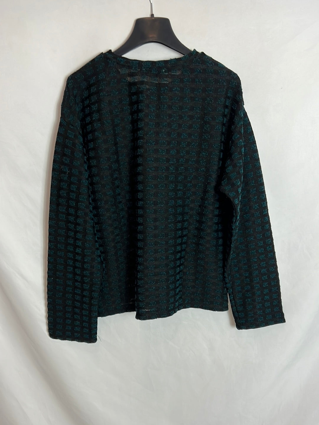 ZARA. Textured checkered top Tm