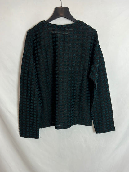 ZARA. Textured checkered top Tm