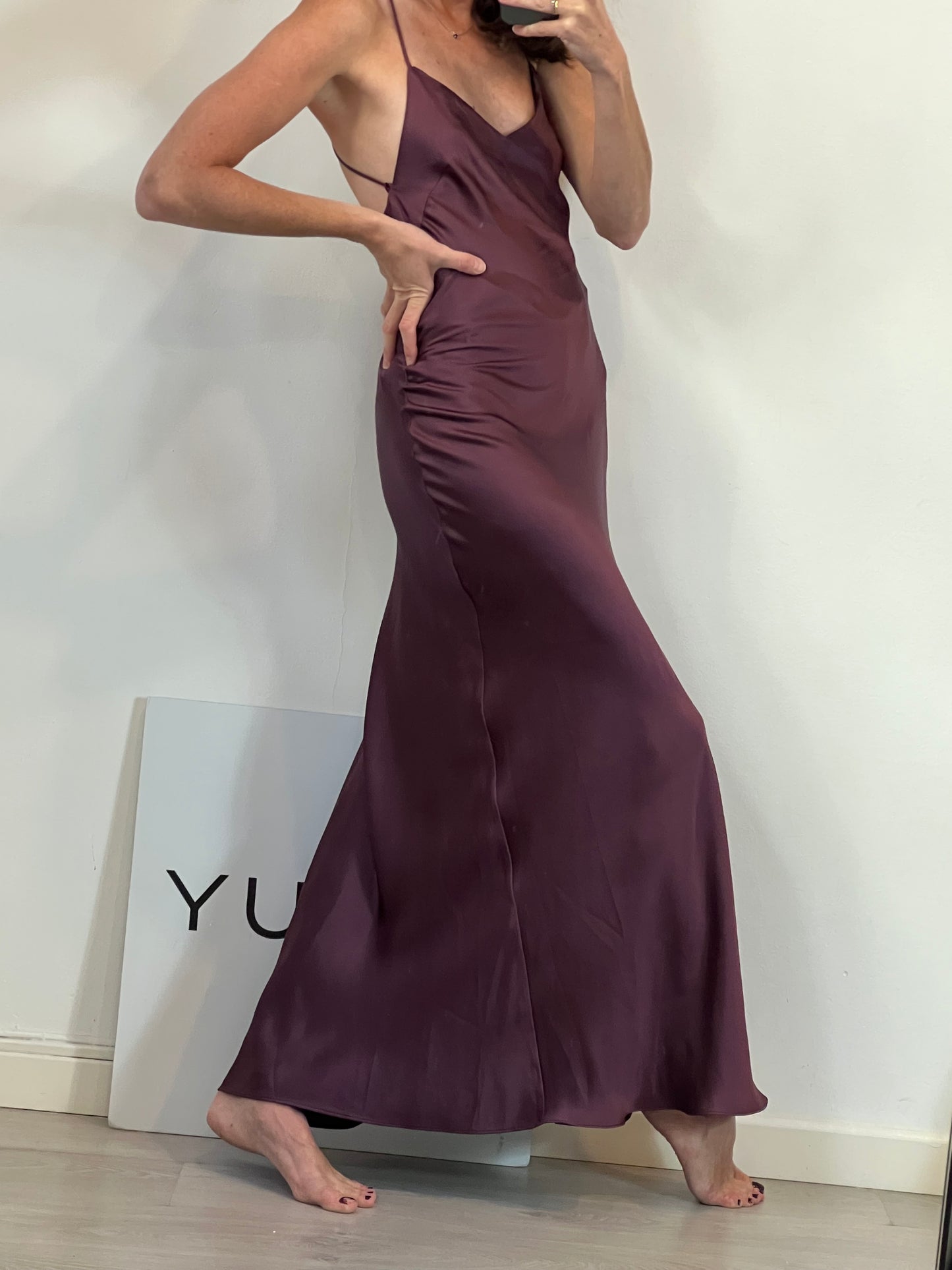 ZARA. Vestido largo satinado . T Sol