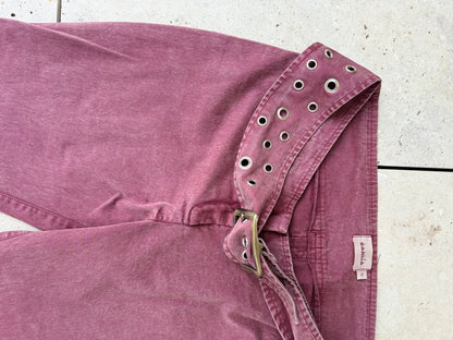 DAHLIA. Pantalones granate efecto desgastado