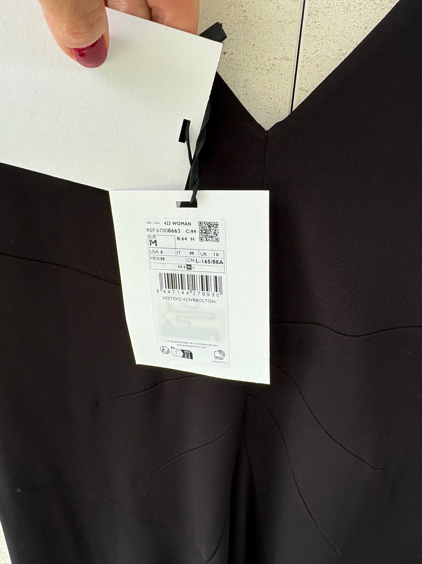 VICTORIA BECKHAM x MANGO. Vestido punto escote drapeado