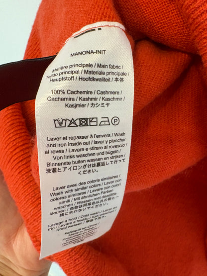 COMPTOIR DES COTONNIERS. Red cashmere V-neck sweater. T.S.