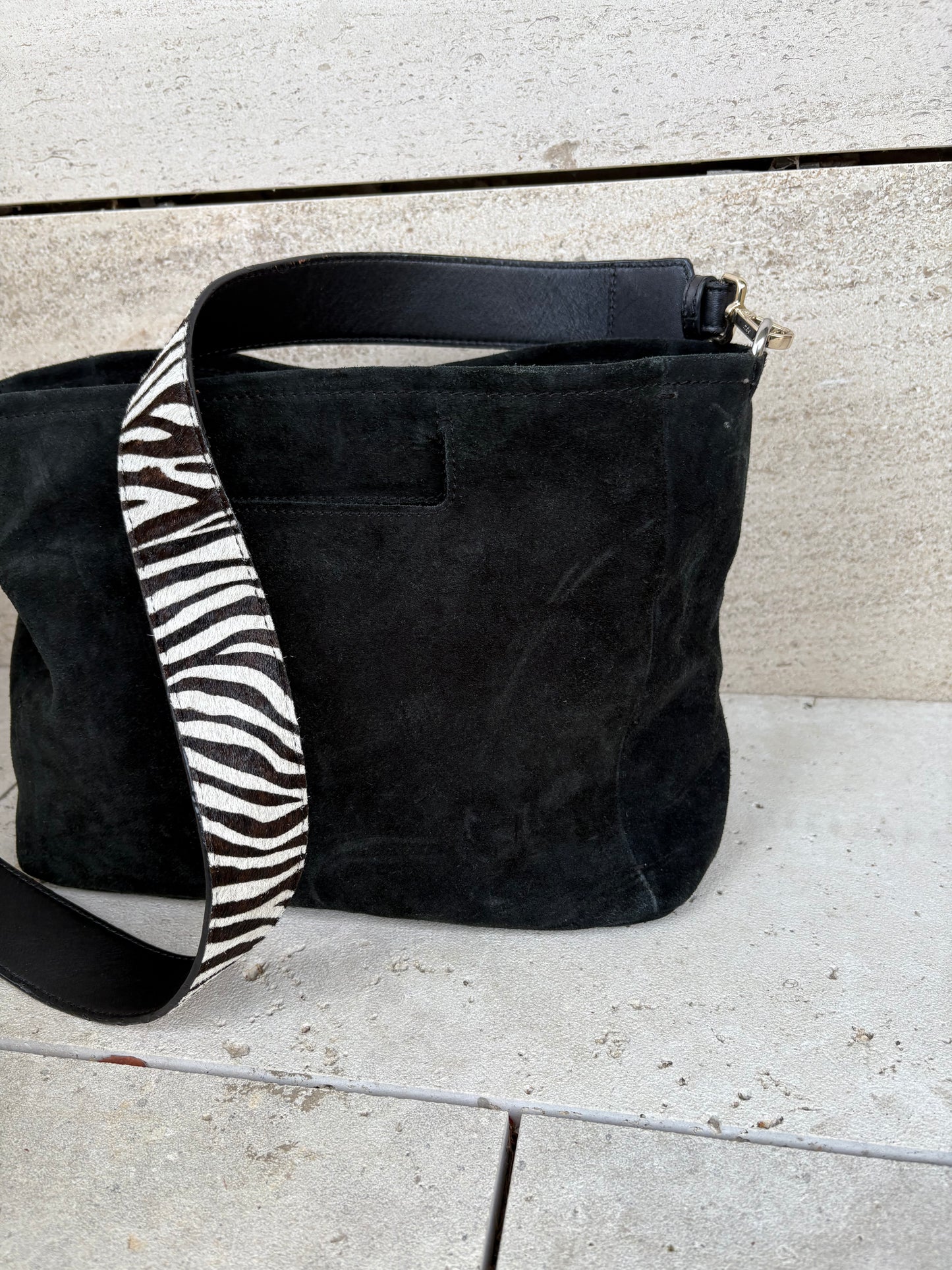 ZARA. Bolso negro piel shopper