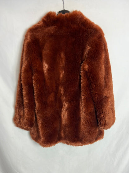 ZARA. Abrigo pelo teja T.s