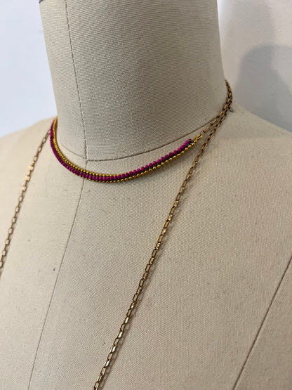 ISABEL MARANT. Colgante piedras rosas