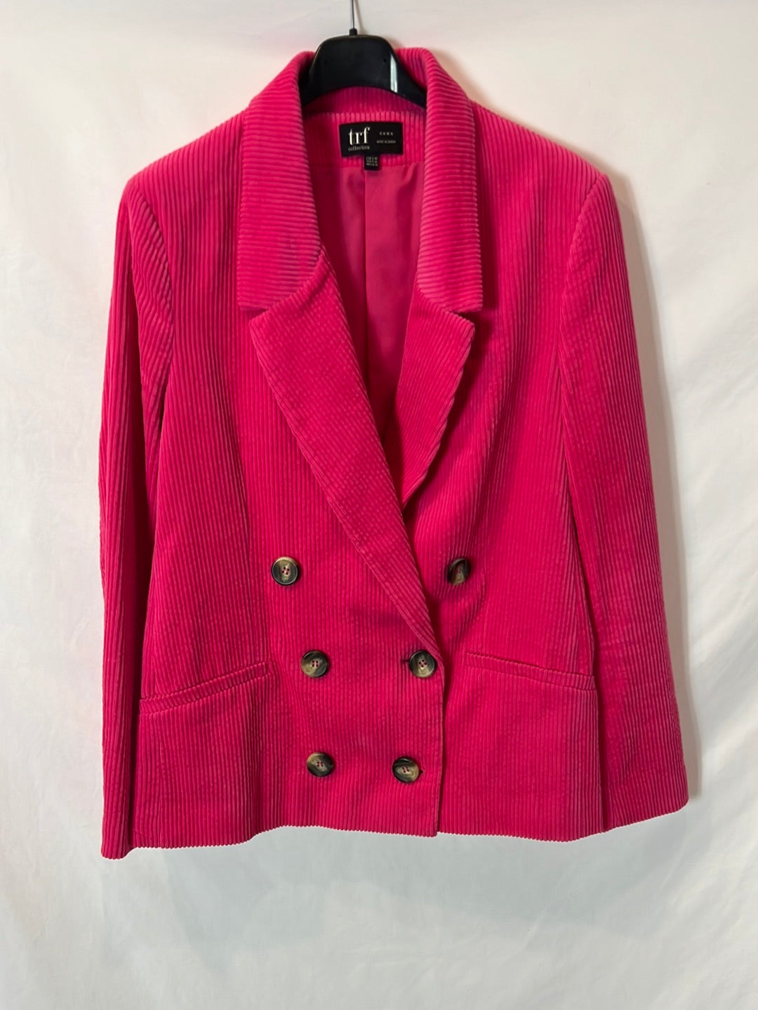 ZARA. Blazer de pana rosa T.m