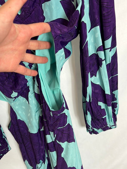 SEFRA UNIQUE. Long printed dress with slits. TS