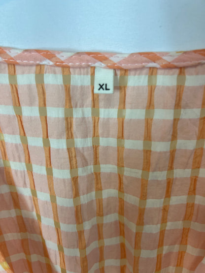 OTRAS. Vestido largo textura naranjas. T L/XL