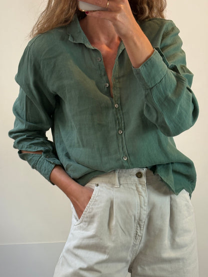 HARTFORD. Camisa verde lino