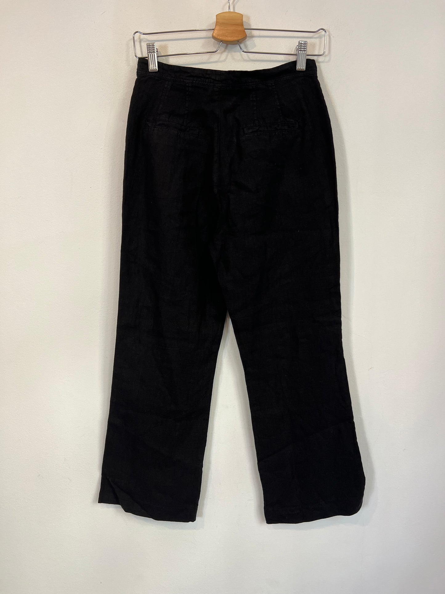 MASSIMO DUTTI. Pantalón negro lino