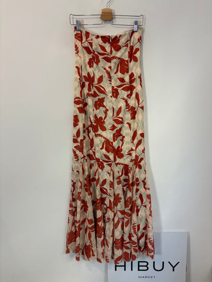 PEPPERMAYO. Vestido largo palabra de honor estampado